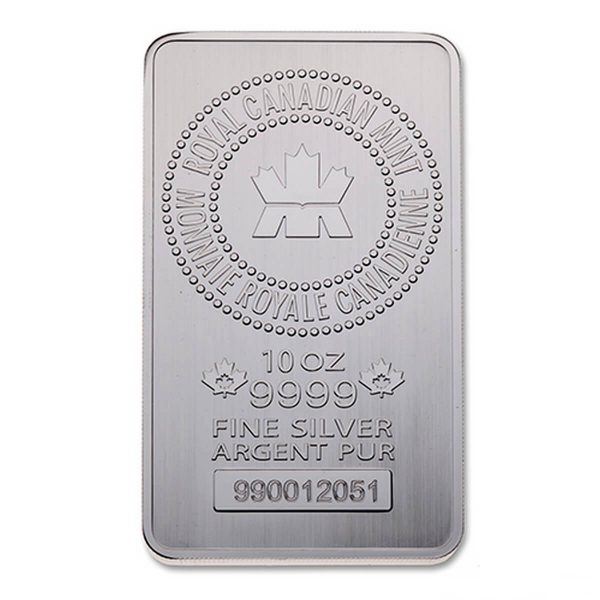 Silver Bar 10 Oz Royal Canadian Mint .9999